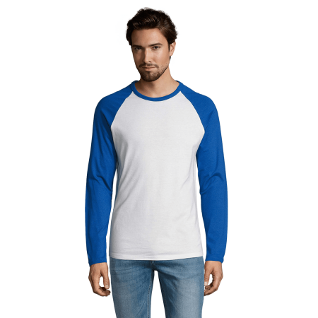 Ανδρικό μακρυμάνικο (Funky LSL 02942) λευκό-μπλε