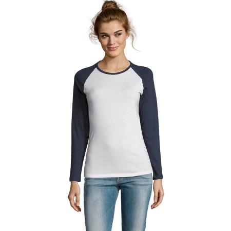 Γυναικείο μακρυμάνικο (Milky LSL 02943) λευκό-navy