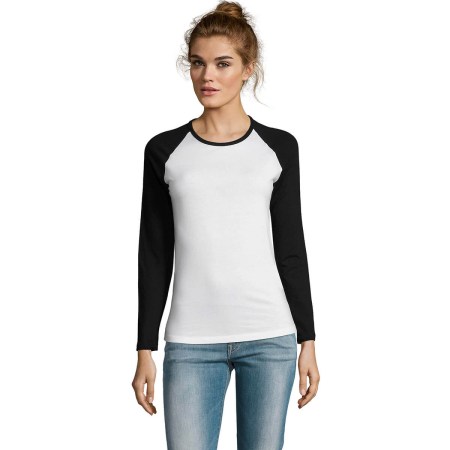 Γυναικείο μακρυμάνικο (Milky LSL 02943) λευκό-μαύρο