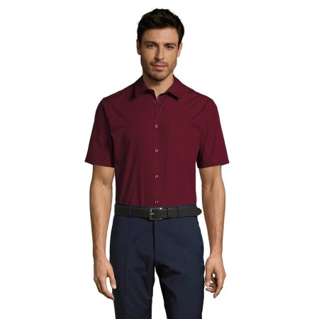 Κοντομάνικο πουκάμισο (Bristol Fit 02923) μπορντώ
